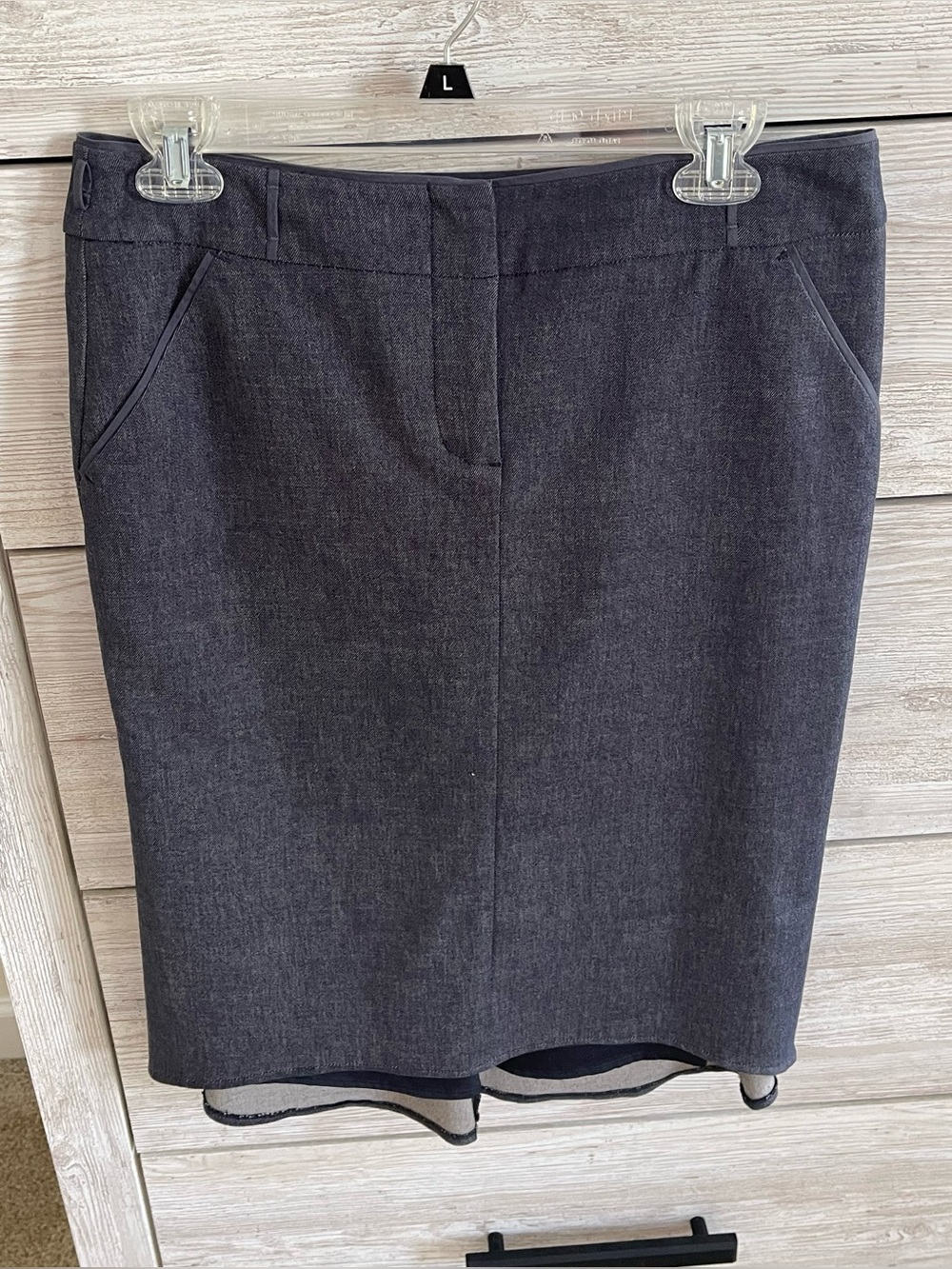 BCBGMaxAzria Dark Denim Pencil Skirt Size 4 Joey Retro Corporate Indie Y2K